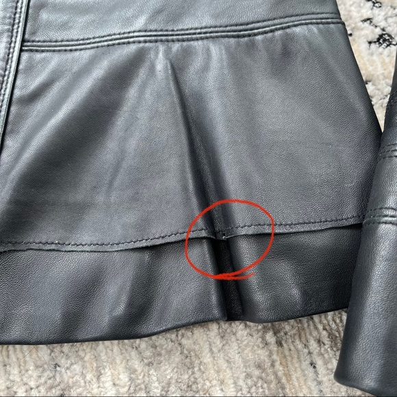 💔 SOLD 💔 White House Black Market Black Leather Peplum Jacket - Picture 13 of 13